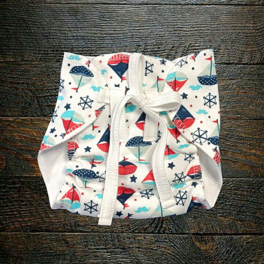 Organic Cotton Padded Nappy - Yatch