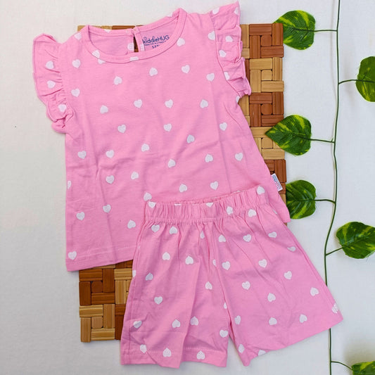 Frill Co-ord set - Pretty hearts