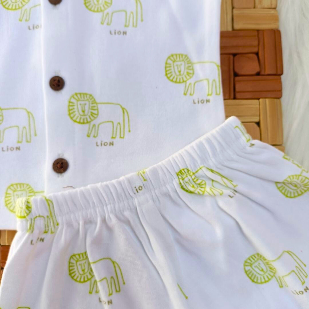 Sleeveless Jabla + Shorts set - Green Lion