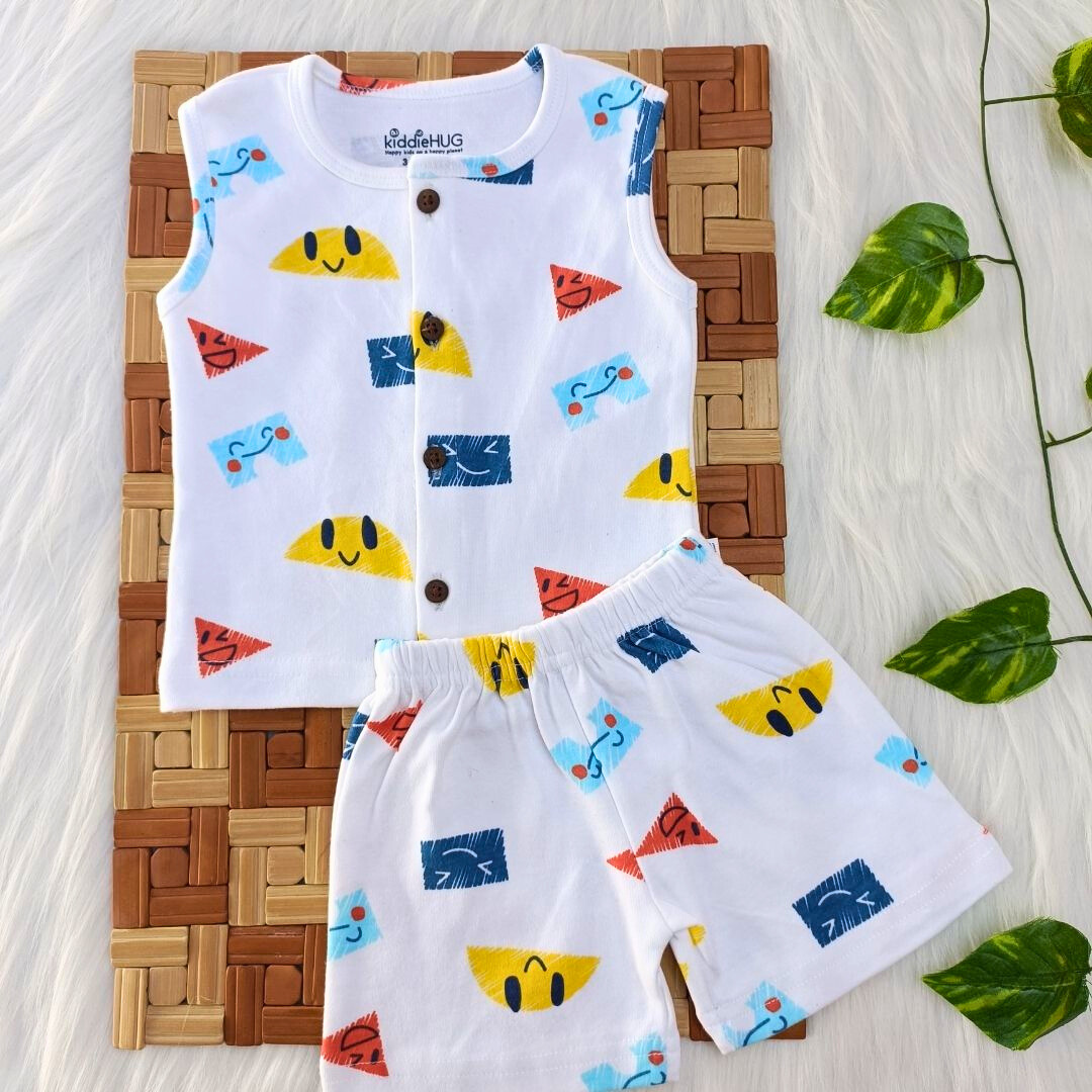 Sleeveless Jabla + Shorts set - Shapes
