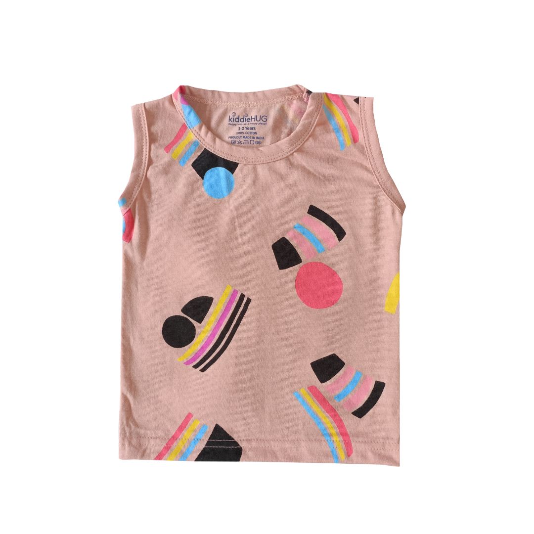 Sleeveless Top & Shorts set - Peach