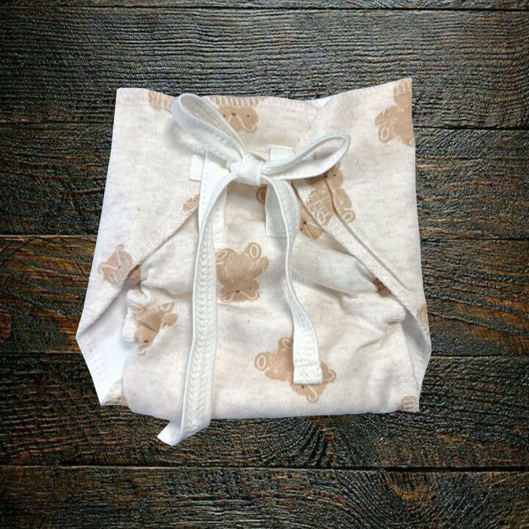 Organic Cotton Padded Nappy - Teddy