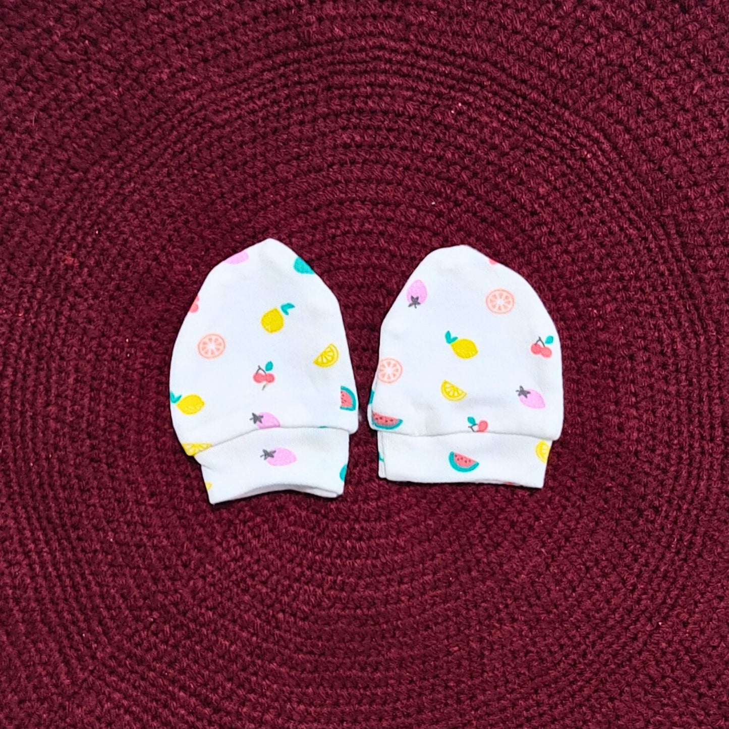 Cotton Cap-Mittens-Booties- Fruity