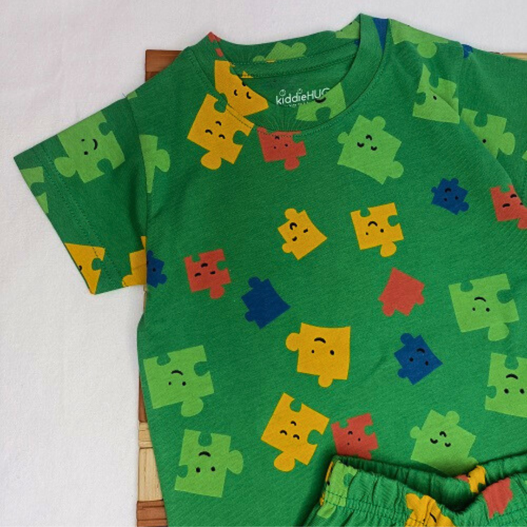Co-ord set - Green Puzzles
