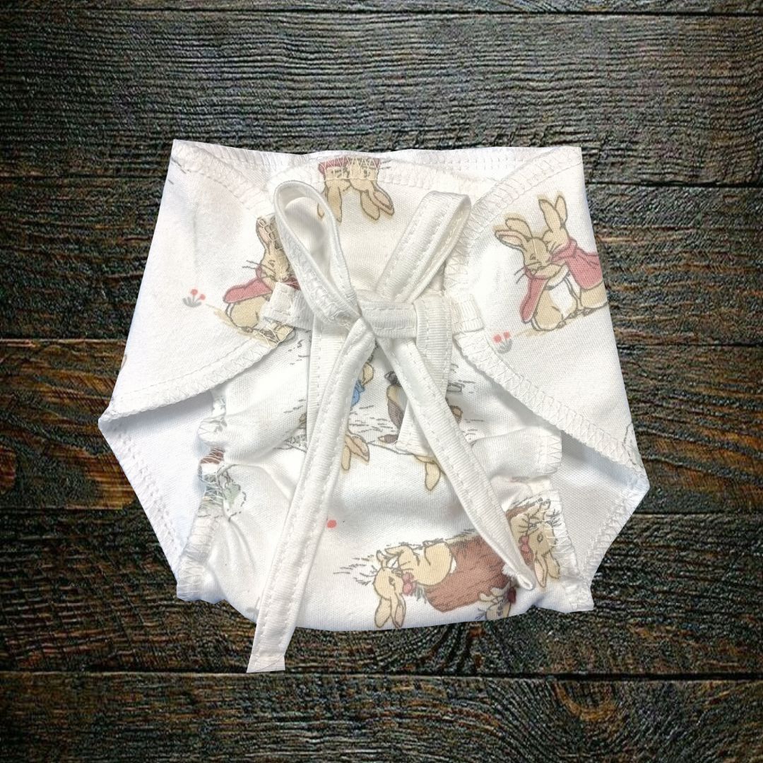 Organic Cotton Padded Nappy - Rabbit