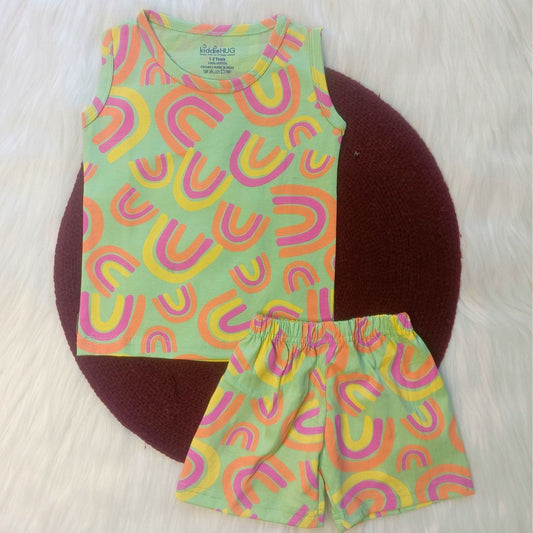 Sleeveless Top & Shorts set - Green