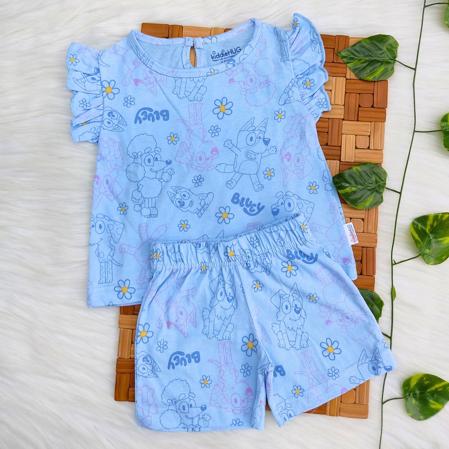 Frill Co-ord set - Sky Bluey
