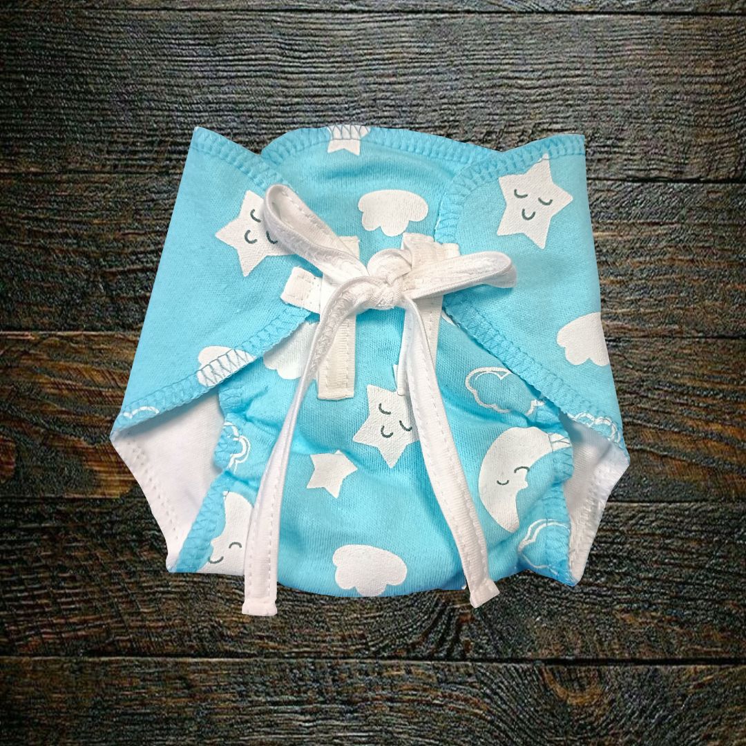 Organic Cotton Padded Nappy - Blue Moon