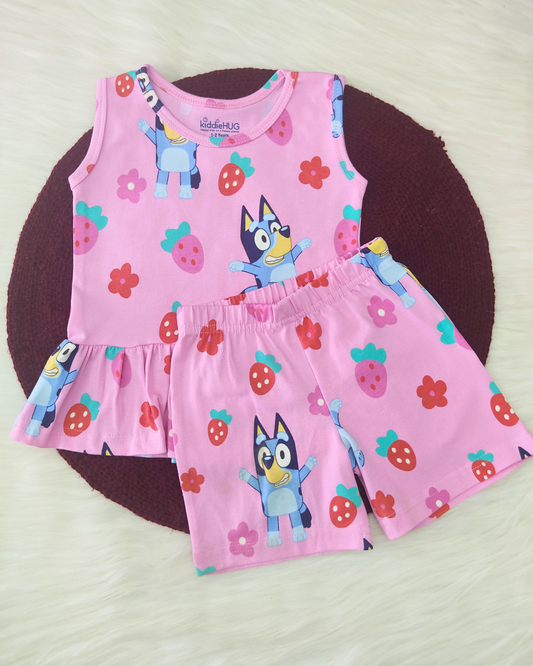 Sleeveless Top & shorts set - Bluey Strawberry