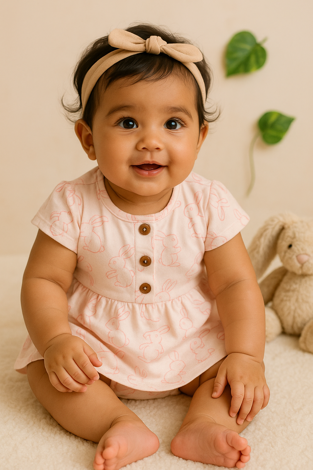 Sleeve Frock + Bloomer set - Rabbit