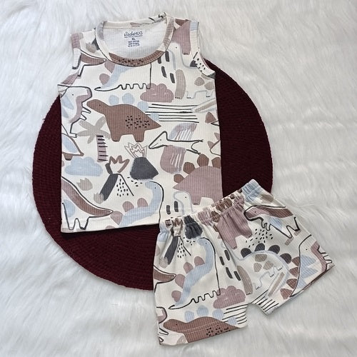 Sleeveless Top & shorts set - Dino