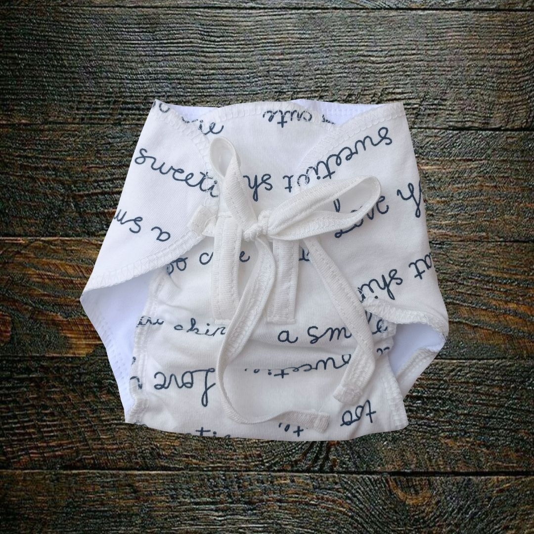 Organic Cotton Padded Nappy - Love
