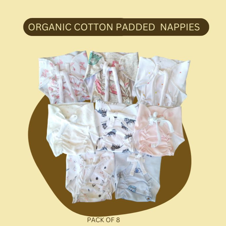 4-layer Cotton Padded Nappies - Pack of 8