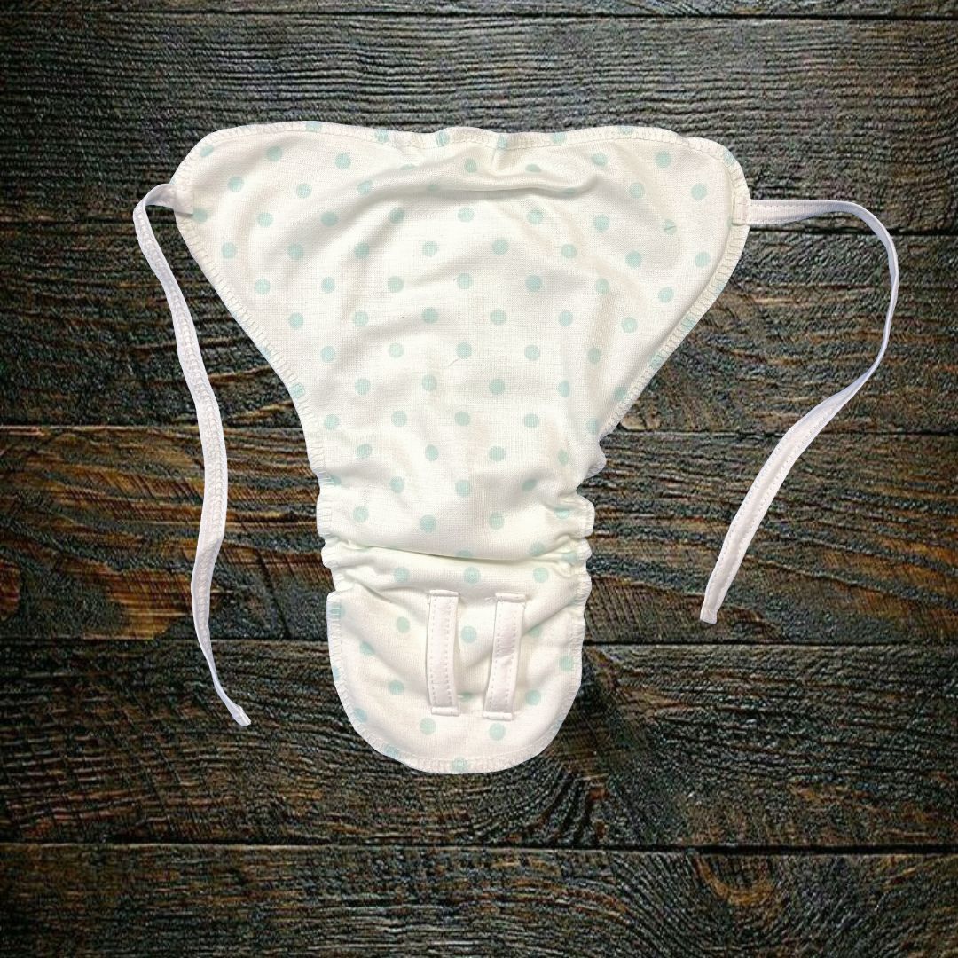Organic Cotton Padded Nappy - Polka green