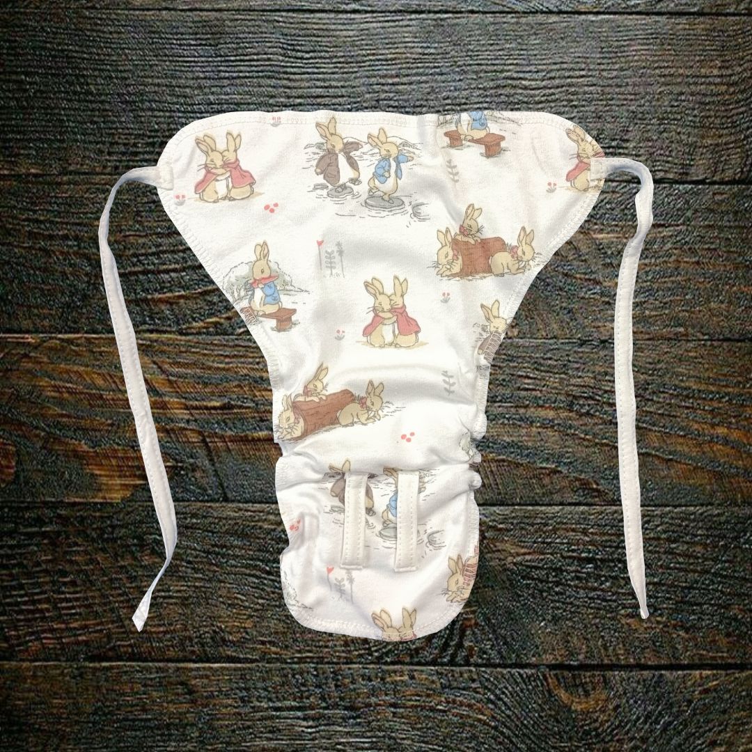 Organic Cotton Padded Nappy - Rabbit