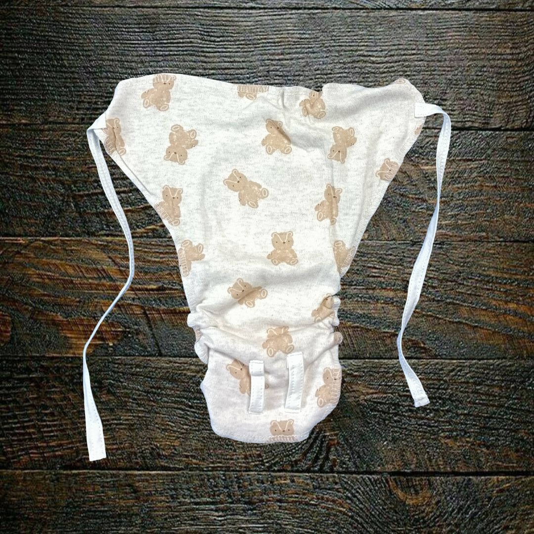 Organic Cotton Padded Nappy - Teddy