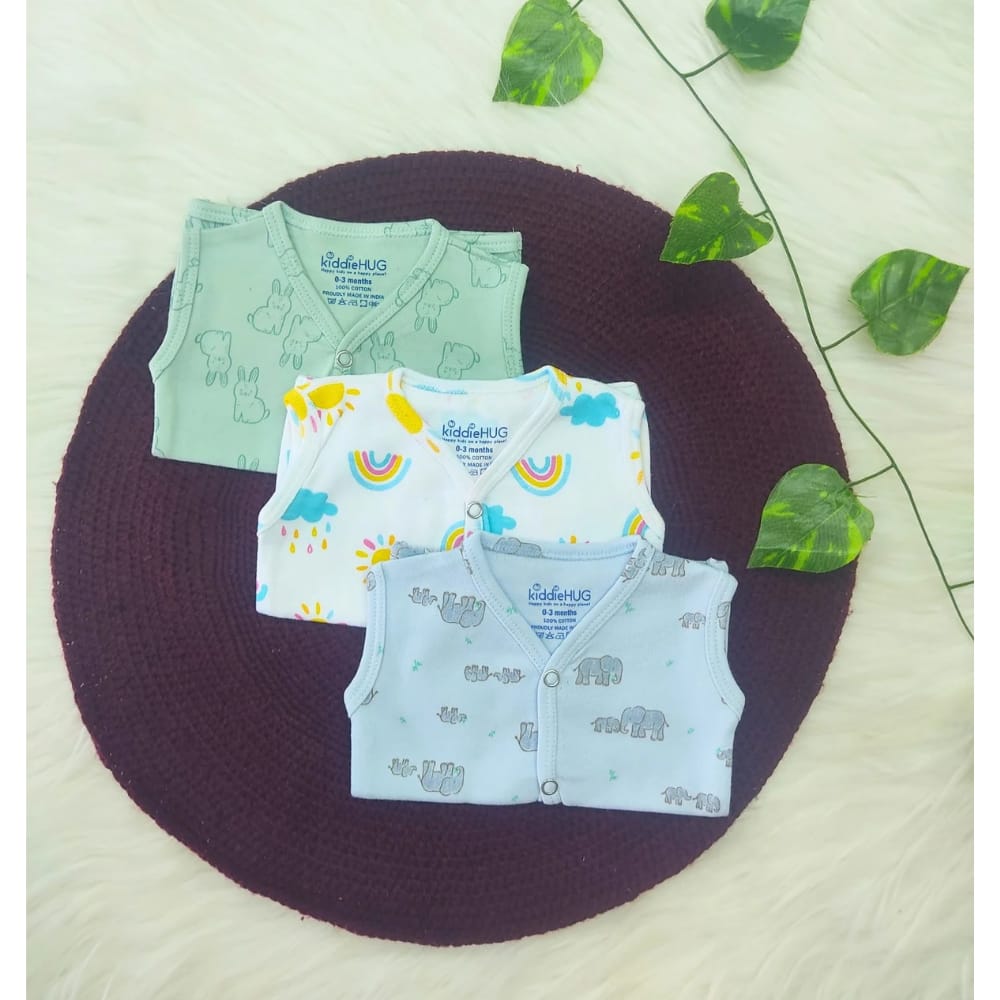 Organic Knitted Cotton Jablas - Pack Of 3 combo 6