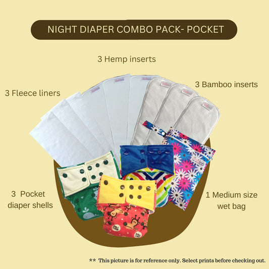 Night Diaper Combo Pack- Pocket