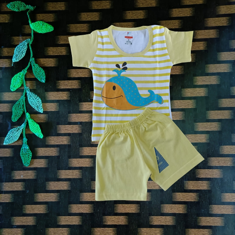T-shirt & Trouser- Yellow Dolphin