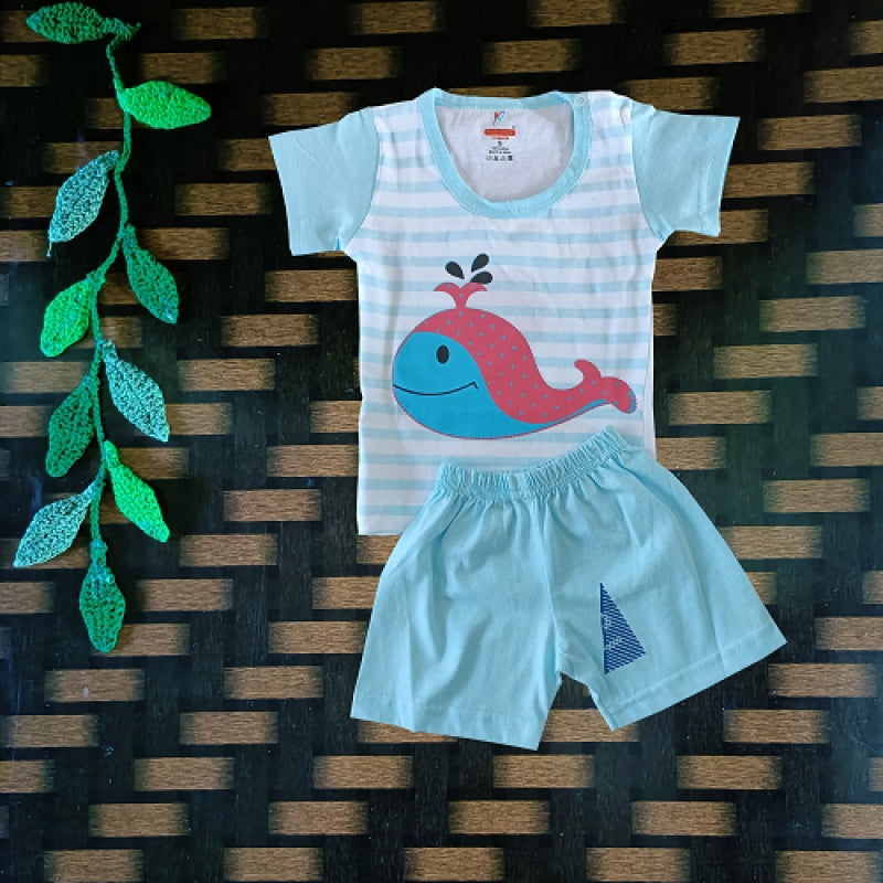 T-shirt & Trouser- Blue Dolphin