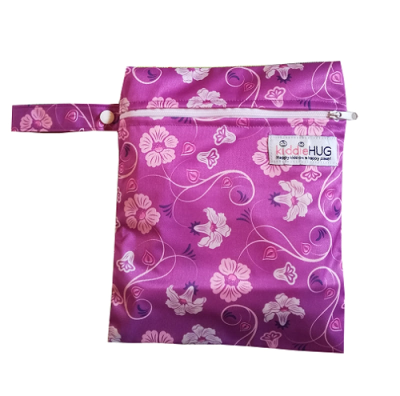On The Go Wetfree Bag - Medium - Purple Flowers
