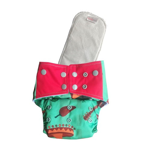 Pocket Diaper + insert - Mirchi Melodies
