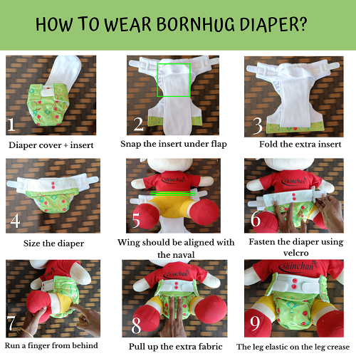 Green Mellow - Newborn diaper with 1 insert (2.5kg - 8kg)