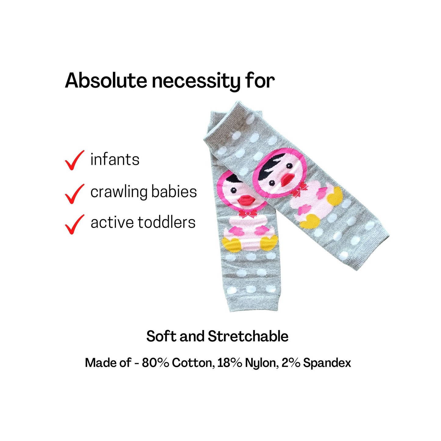 Leg Warmers - Tweety Pink- Gray