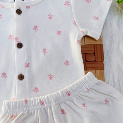 Sleeve Jabla + Shorts set - Pink Flowers