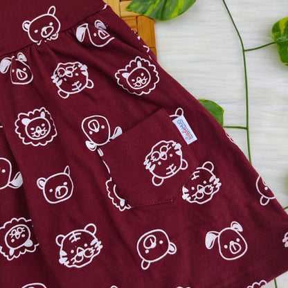 Comfy Frock - Maroon cubs