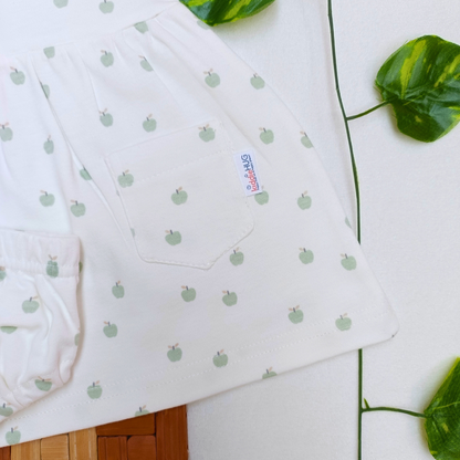 Sleeve Frock + Bloomer set - Green Apple