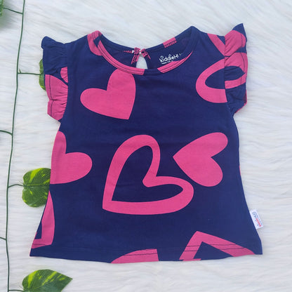 Frill sleeve top & Full pant set - Heartsy