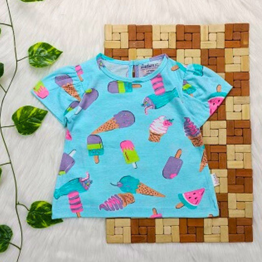 Girls Puff sleeved tee - Ice candy