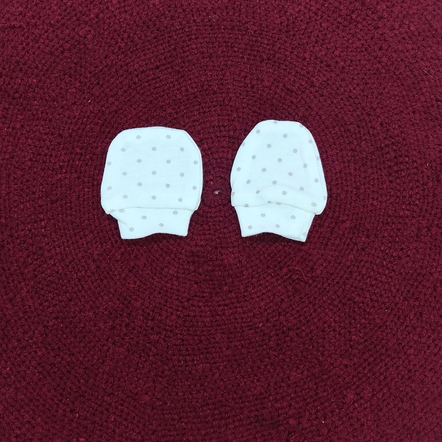 Cotton Cap-Mittens-Booties- Polka Dots