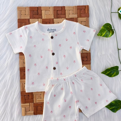 Sleeve Jabla + Shorts set - Pink Flowers