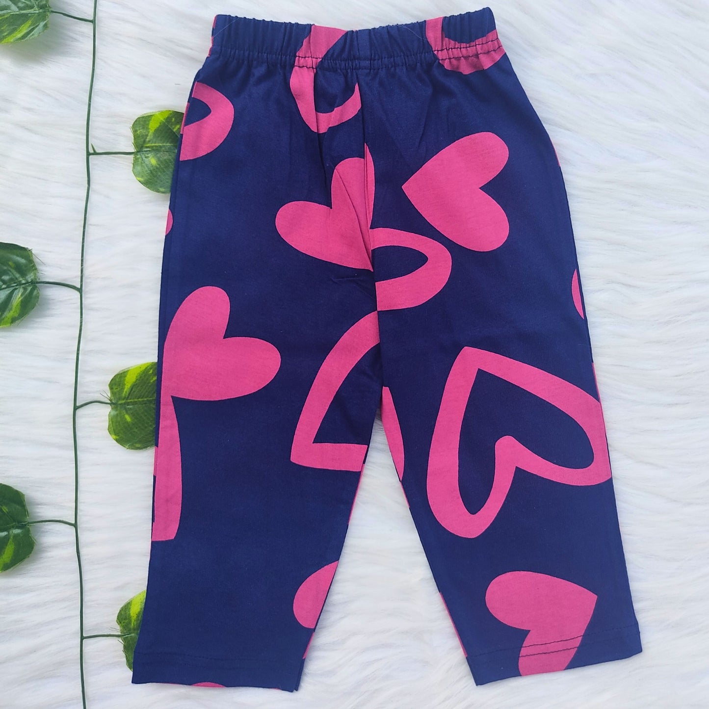 Frill sleeve top & Full pant set - Heartsy