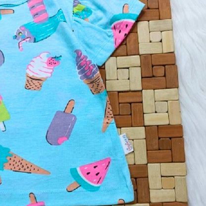 Girls Puff sleeved tee - Ice candy
