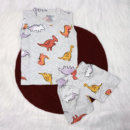 Sleeveless Top & Shorts set - Little dino