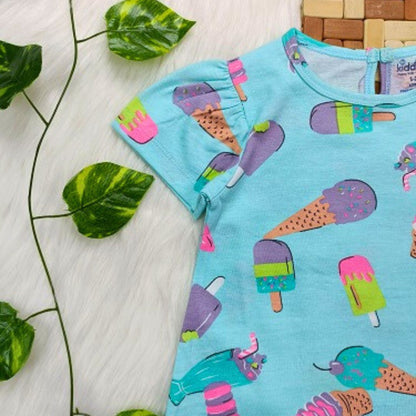 Girls Puff sleeved tee - Ice candy