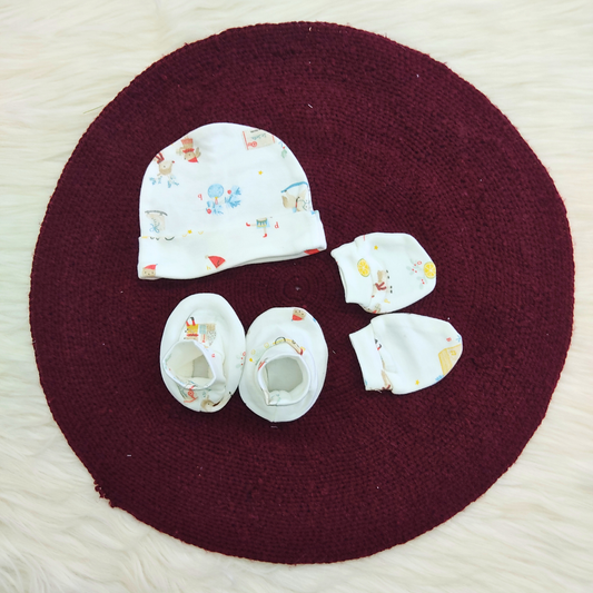 Cotton Cap-Mittens-Booties- Snow