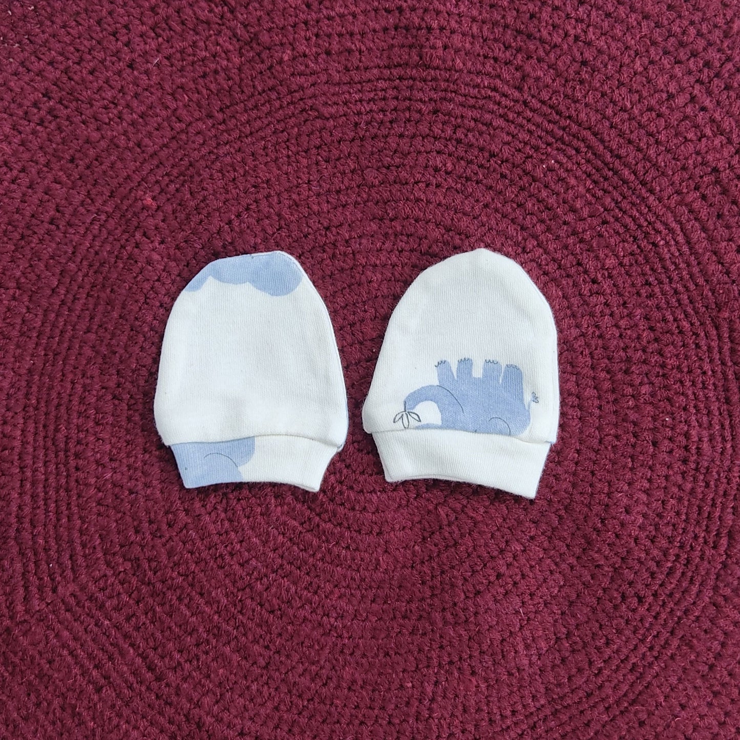 Cotton Cap-Mittens-Booties- Elephants