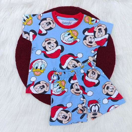 Co-ord set - Christmas mickey Blue