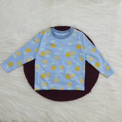 Printed Cotton Pyjama set - Blue Tulip