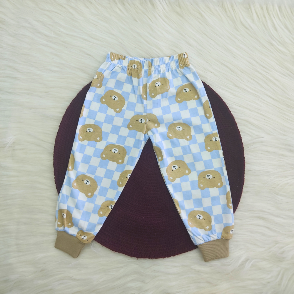Printed Cotton Pyjama set - Teddy Check