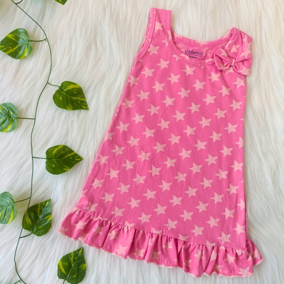 Comfy Frock - Pink Stars