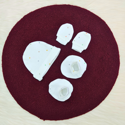 Cotton Cap-Mittens-Booties- Stars