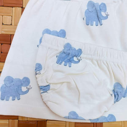 Sleeve Frock + Bloomer set - Elephant