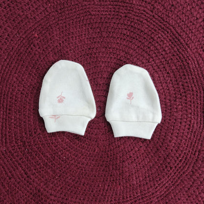Cotton Cap-Mittens-Booties- Flowers