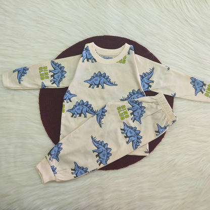 Printed Cotton Pyjama set - Dino Club