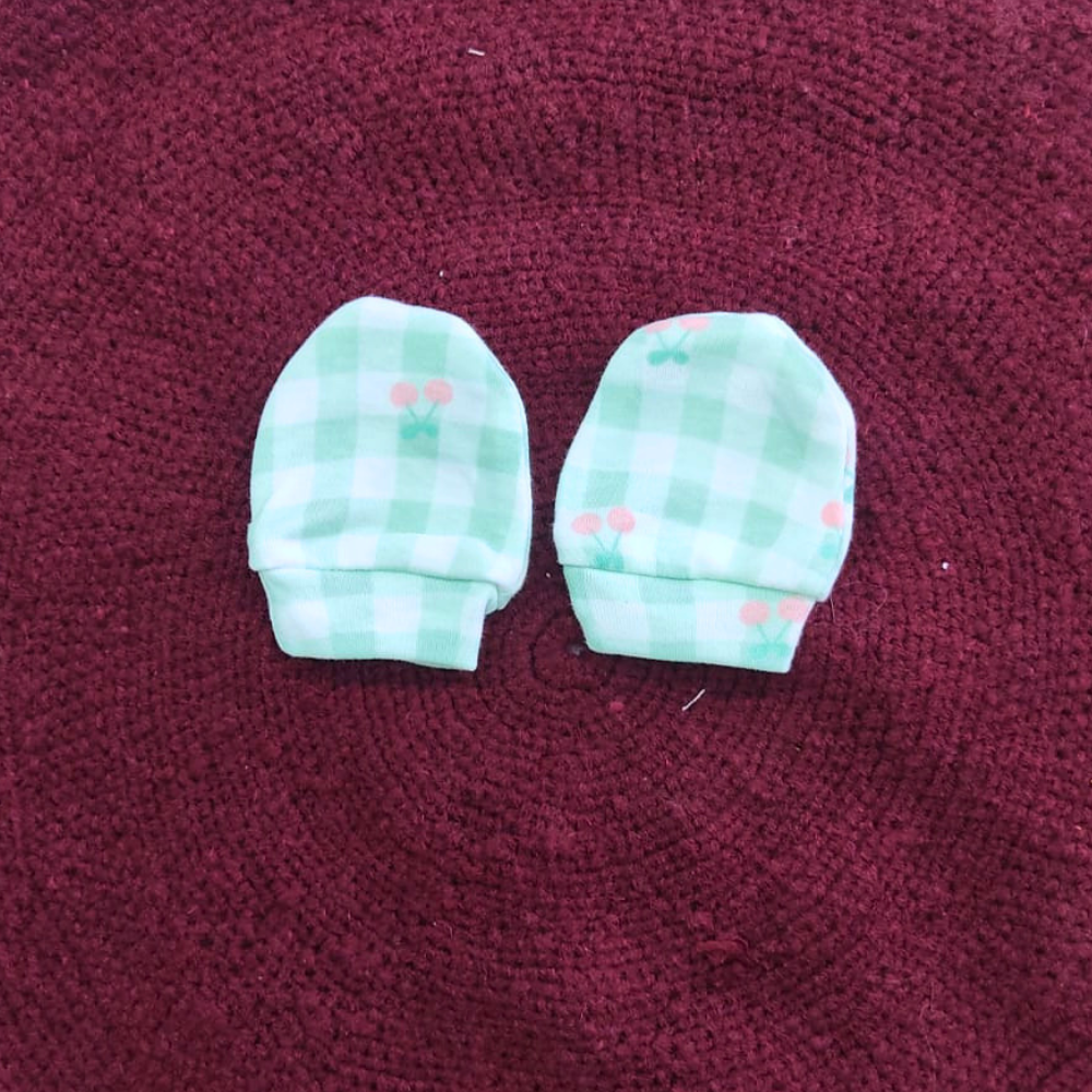 Cotton Cap-Mittens-Booties- Cherry
